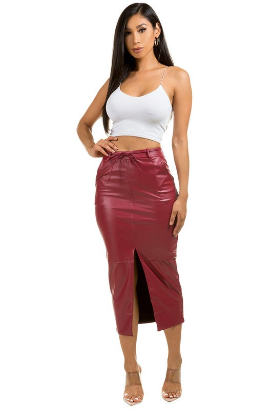 SEXY PU LEATHER LONG MAXI SKIRTS