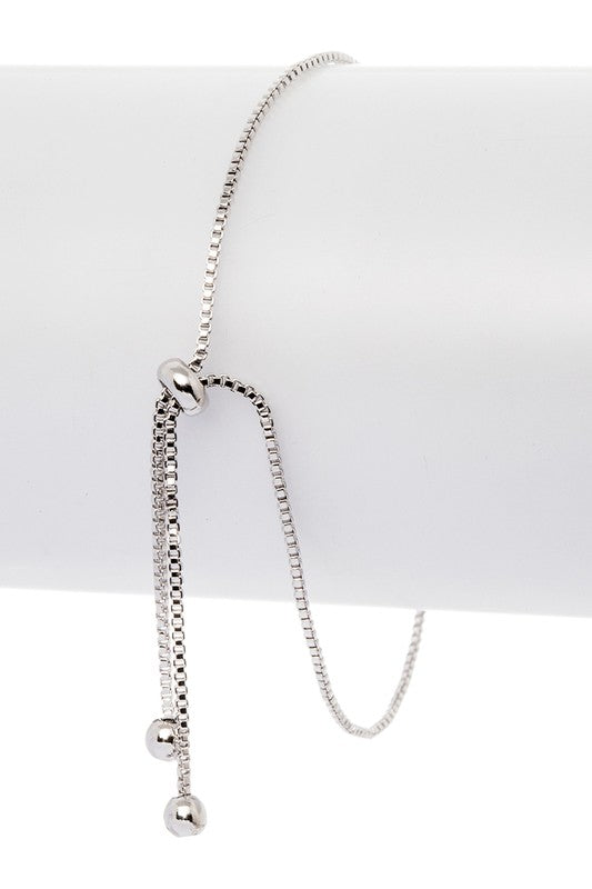 CZ Pave Curved Bar Bolo Bracelet