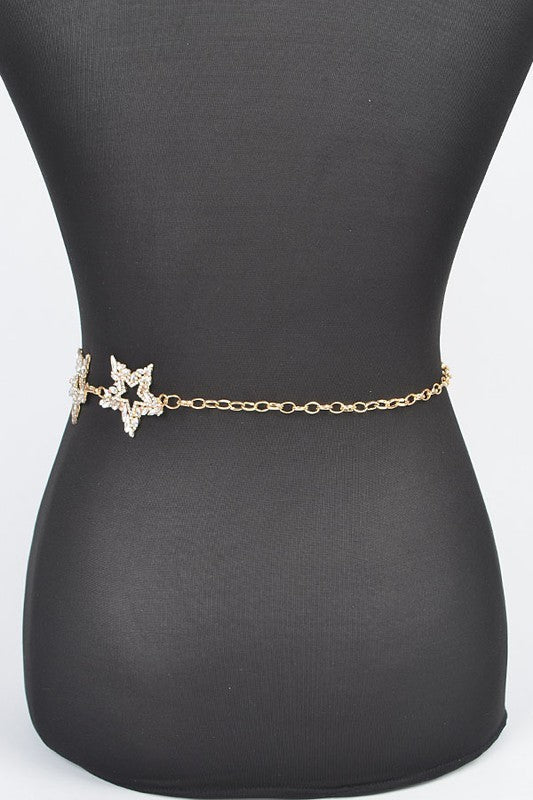 Plus Size Shiny Star Iconic Chain Belt