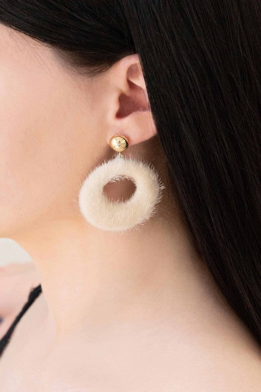 Fuzzy Mod Circle Earrings