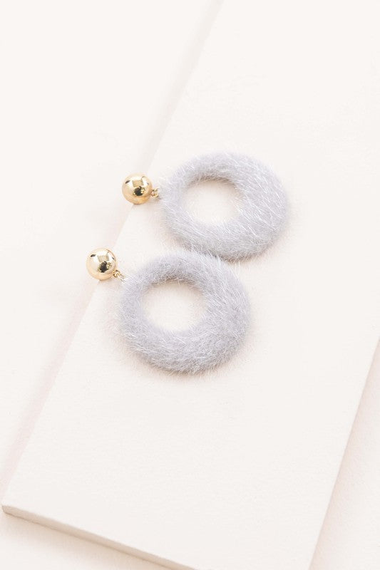 Fuzzy Mod Circle Earrings